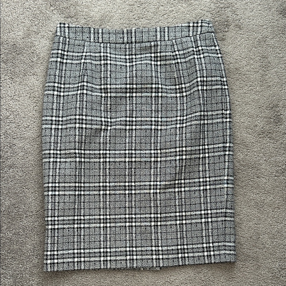 Pendleton Black and White Checkered Pencil Skirt